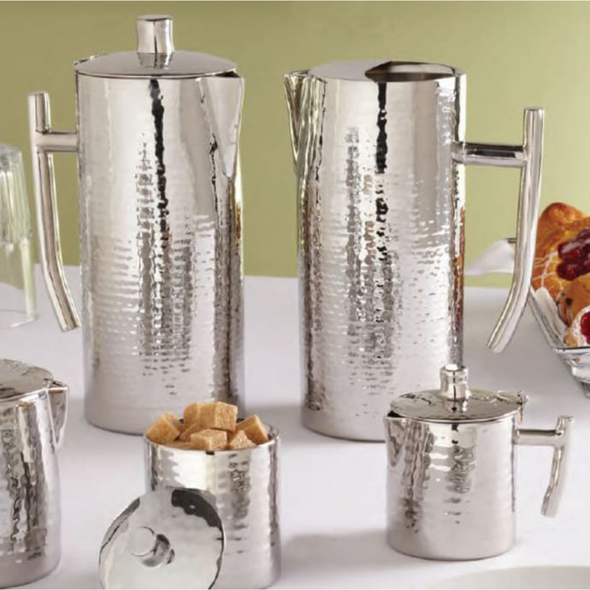 PITCHER, STAINLESS STEEL, ELITE™, HAMMERED, DOUBLE WALL, 64 OZ.