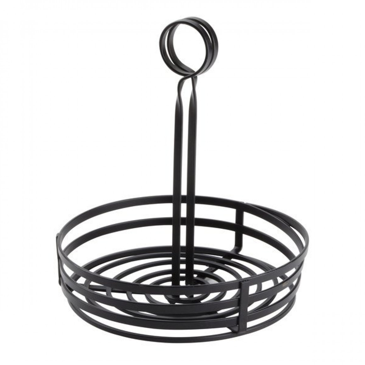 CONDIMENT RACK, WROUGHT IRON, FLAT COIL, 7-7/8