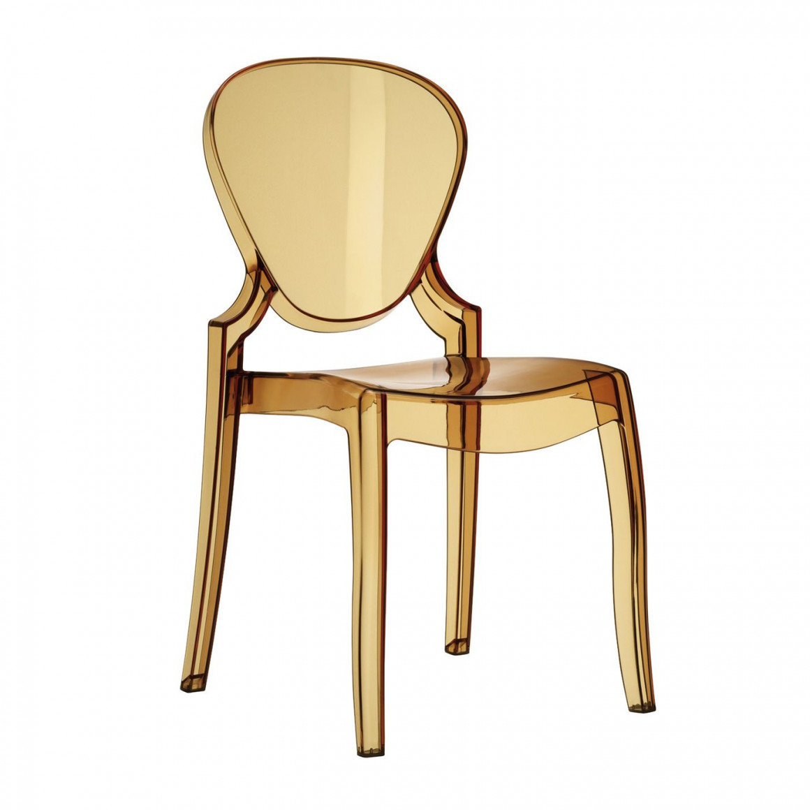 Chair QUEEN, amber polycarbonate