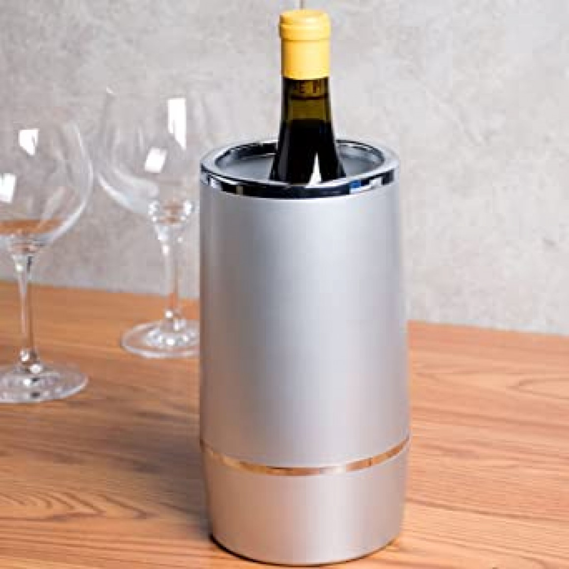 WINE COOLER, ACRYLIC, SILVER, 9-1/4