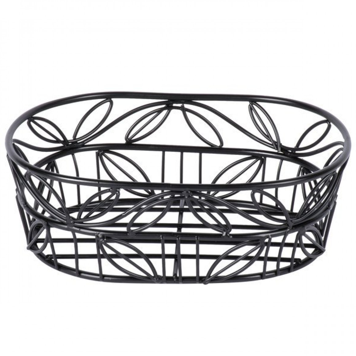 BREAD BASKET, WROUGHT IRON, OVAL, LEAF