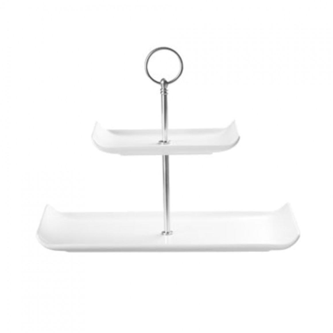 ALCHEMY BALANCE WHITE  TWO TIER PLATE TOWER 11.75