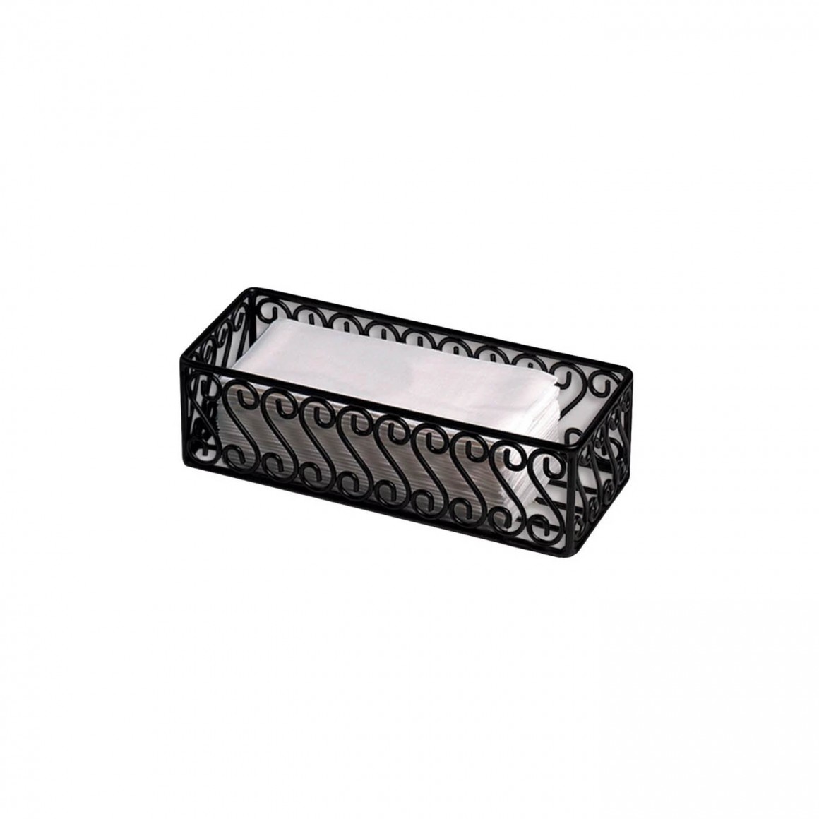 BASKET, WROUGHT IRON, RECTANGULAR, SCROLL, SMALL BASKET, WROUGHT IRON, RECTANGULAR, SCROLL, SMALL