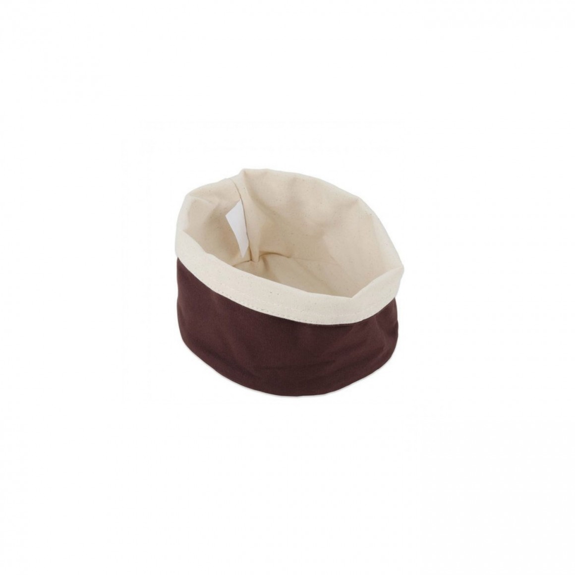 CANVAS BAG, CREAM/BROWN, 6-3/4 CANVAS BAG, CREAM/BROWN, 6-3/4