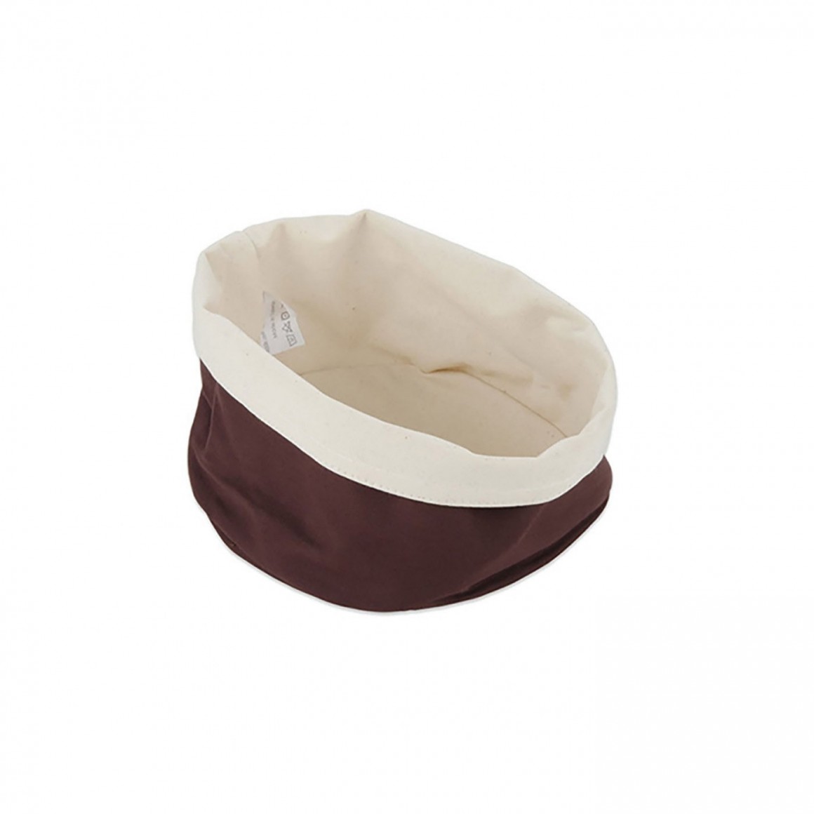 CANVAS BAG, CREAM/BROWN, 9-7/8 CANVAS BAG, CREAM/BROWN, 9-7/8