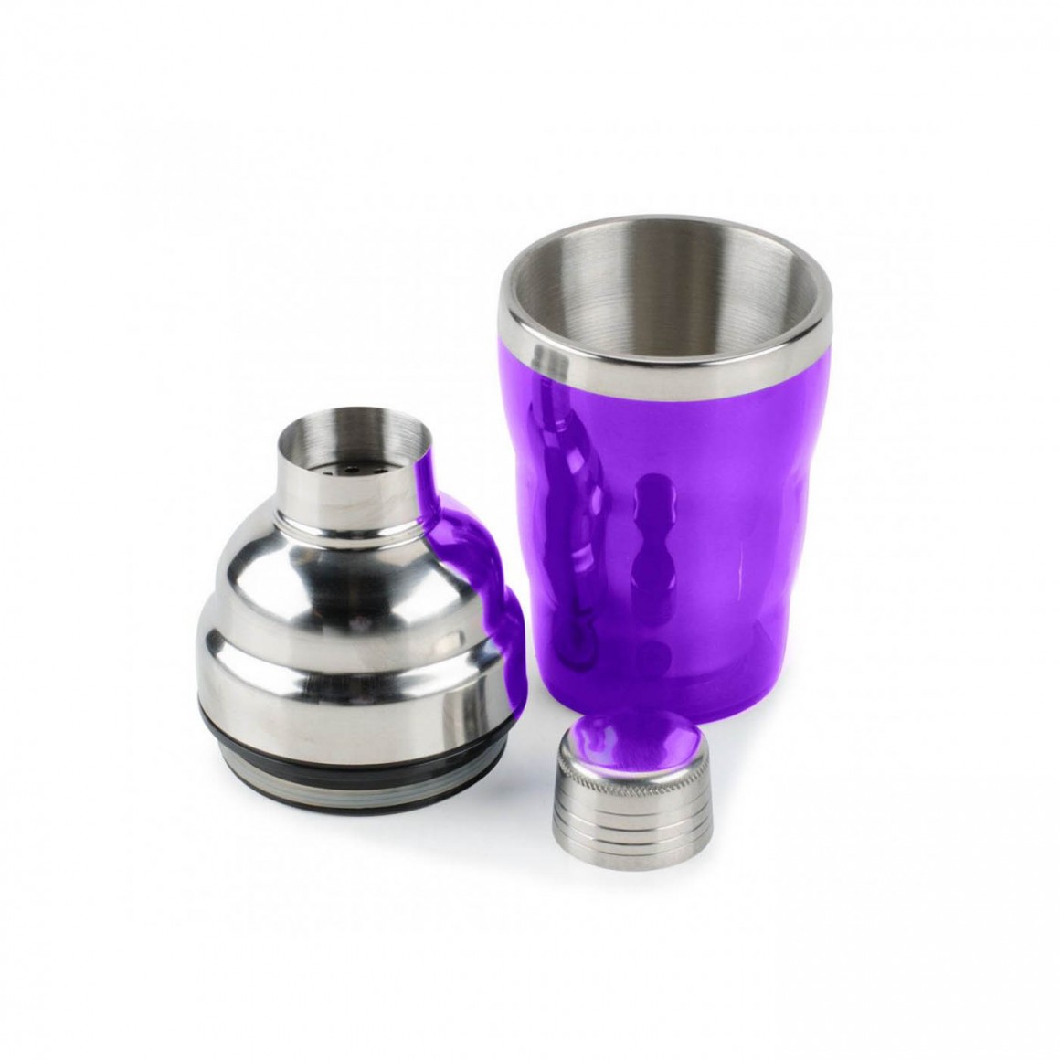 COCKTAIL SHAKER, STAINLESS STEEL, ACRYLIC, PURPLE, 10 OZ. COCKTAIL SHAKER, STAINLESS STEEL, ACRYLIC, PURPLE, 10 OZ.
