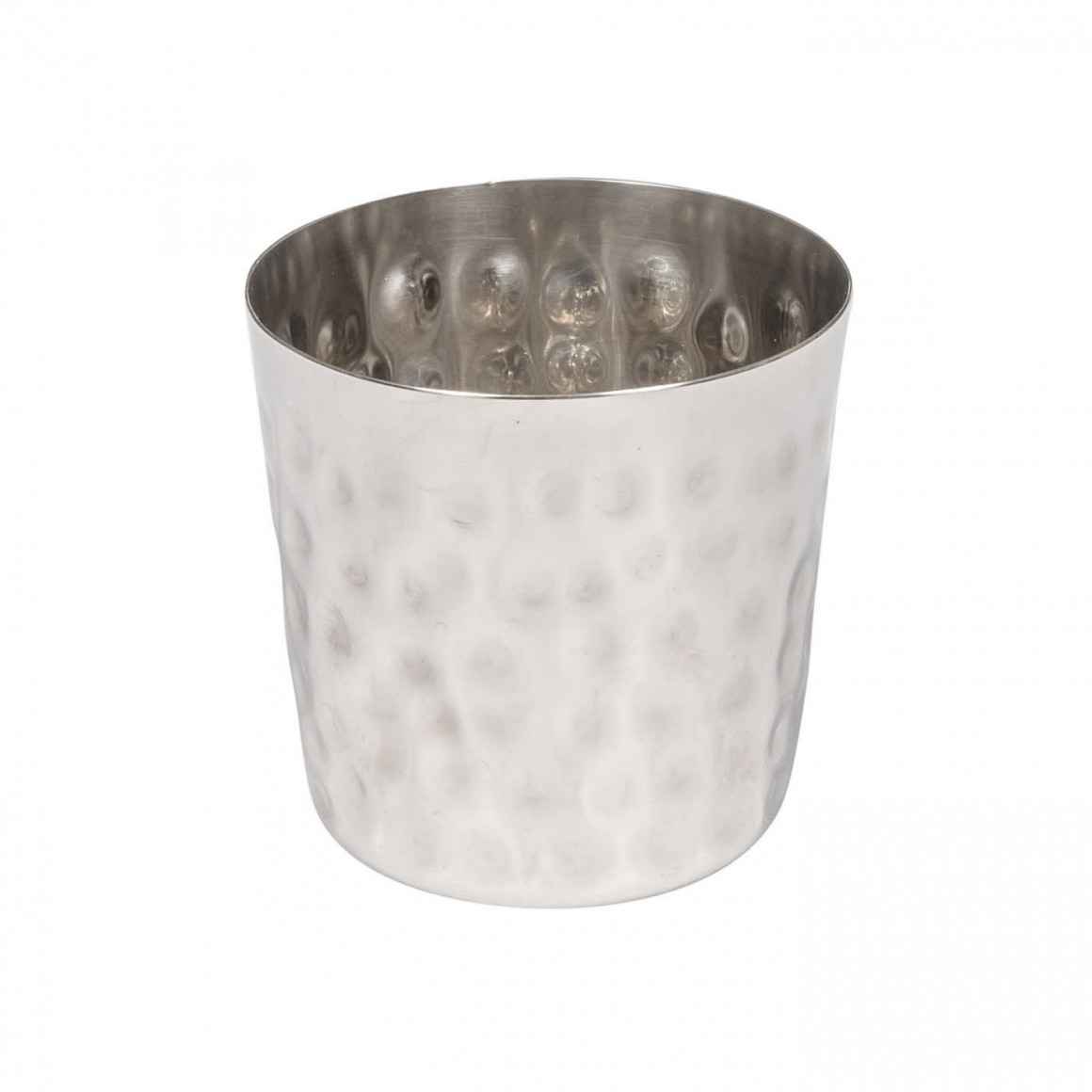 STAINLESS STEEL FRY CUP, HAMMERED, STRAIGHT-SIDED, 14 OZ. STAINLESS STEEL FRY CUP, HAMMERED, STRAIGHT-SIDED, 14 OZ.
