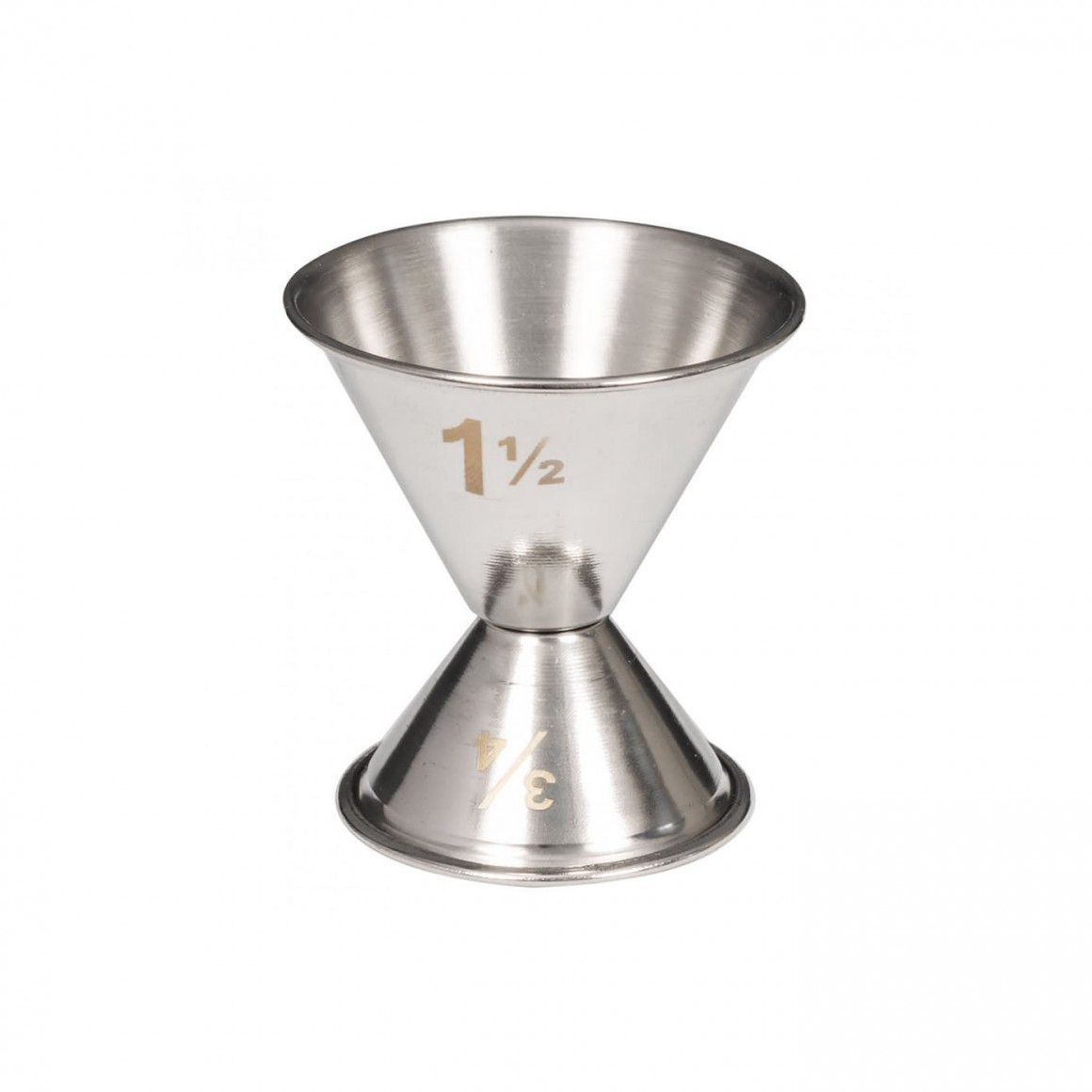 JIGGER, STAINLESS STEEL, 3/4 OZ X 1-1/2 OZ JIGGER, STAINLESS STEEL, 3/4 OZ X 1-1/2 OZ