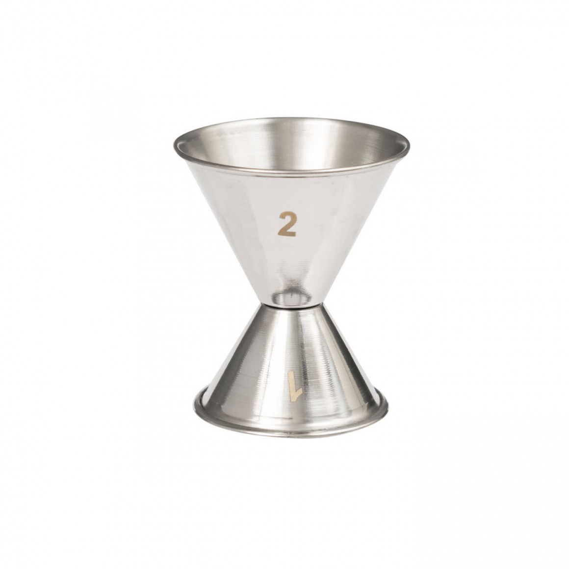 JIGGER, STAINLESS STEEL, 5/8 OZ X 1-1/2 OZ JIGGER, STAINLESS STEEL, 5/8 OZ X 1-1/2 OZ