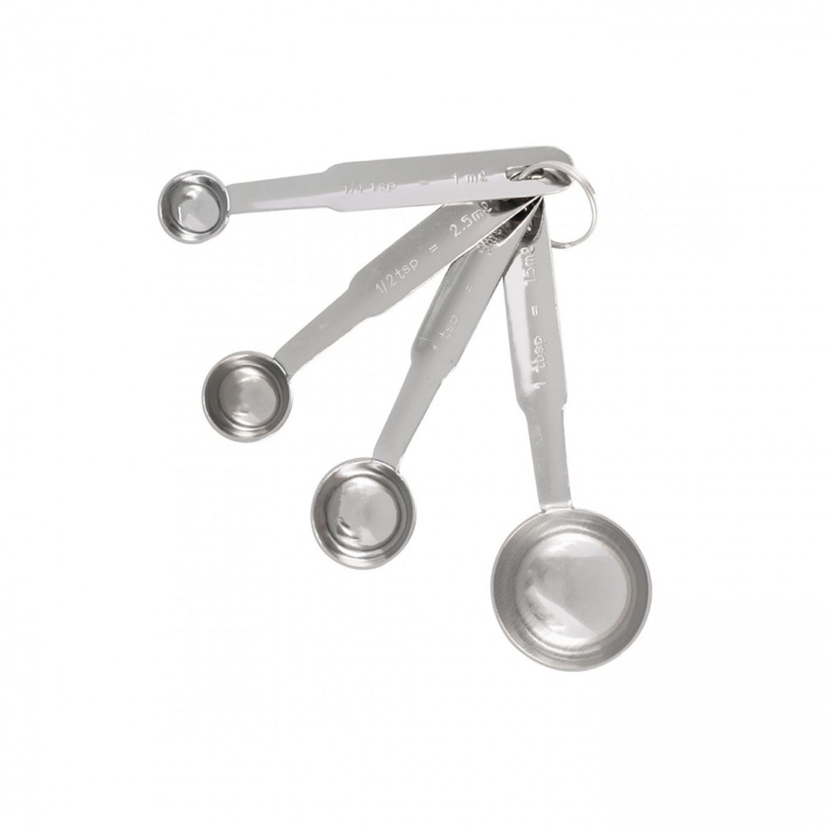 MEASURING SPOON SET, STAINLESS STEEL, 1 TBSP., 1 TSP., 1/2 TSP., 1/4 TSP... MEASURING SPOON SET, STAINLESS STEEL, 1 TBSP., 1 TSP., 1/2 TSP., 1/4 TSP...