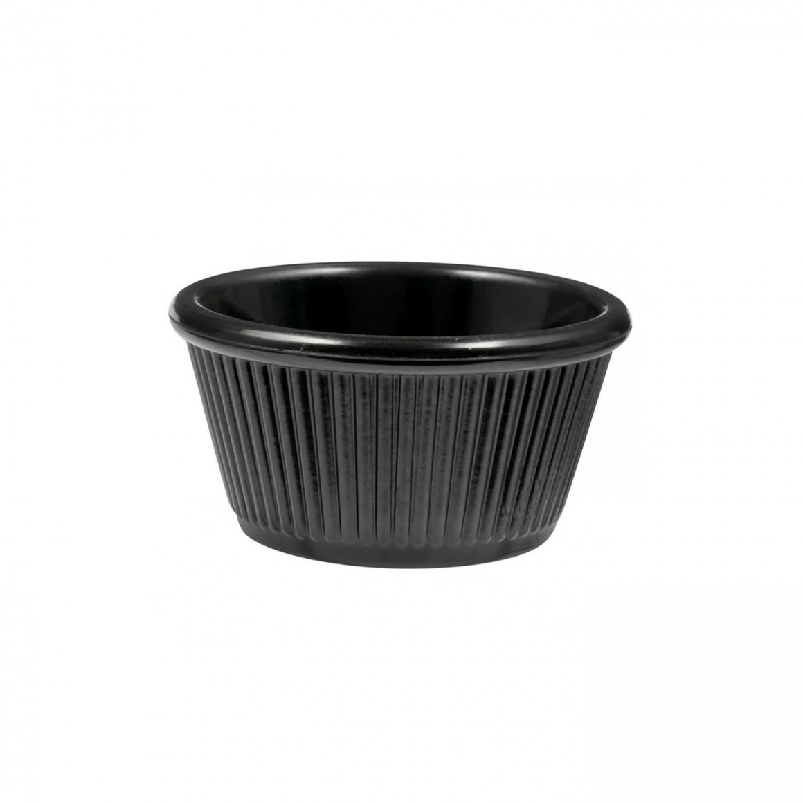 RAMEKIN, MELAMINE, FLUTED, BLACK, 3 OZ. RAMEKIN, MELAMINE, FLUTED, BLACK, 3 OZ.