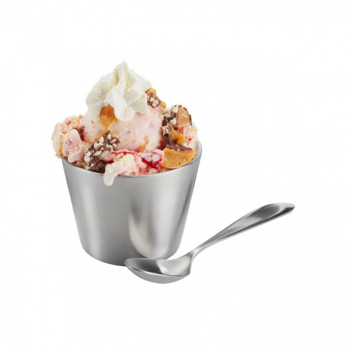 SAUCE CUP, STAINLESS STEEL, DOUBLE WALL, 7 OZ. SAUCE CUP, STAINLESS STEEL, DOUBLE WALL, 7 OZ.