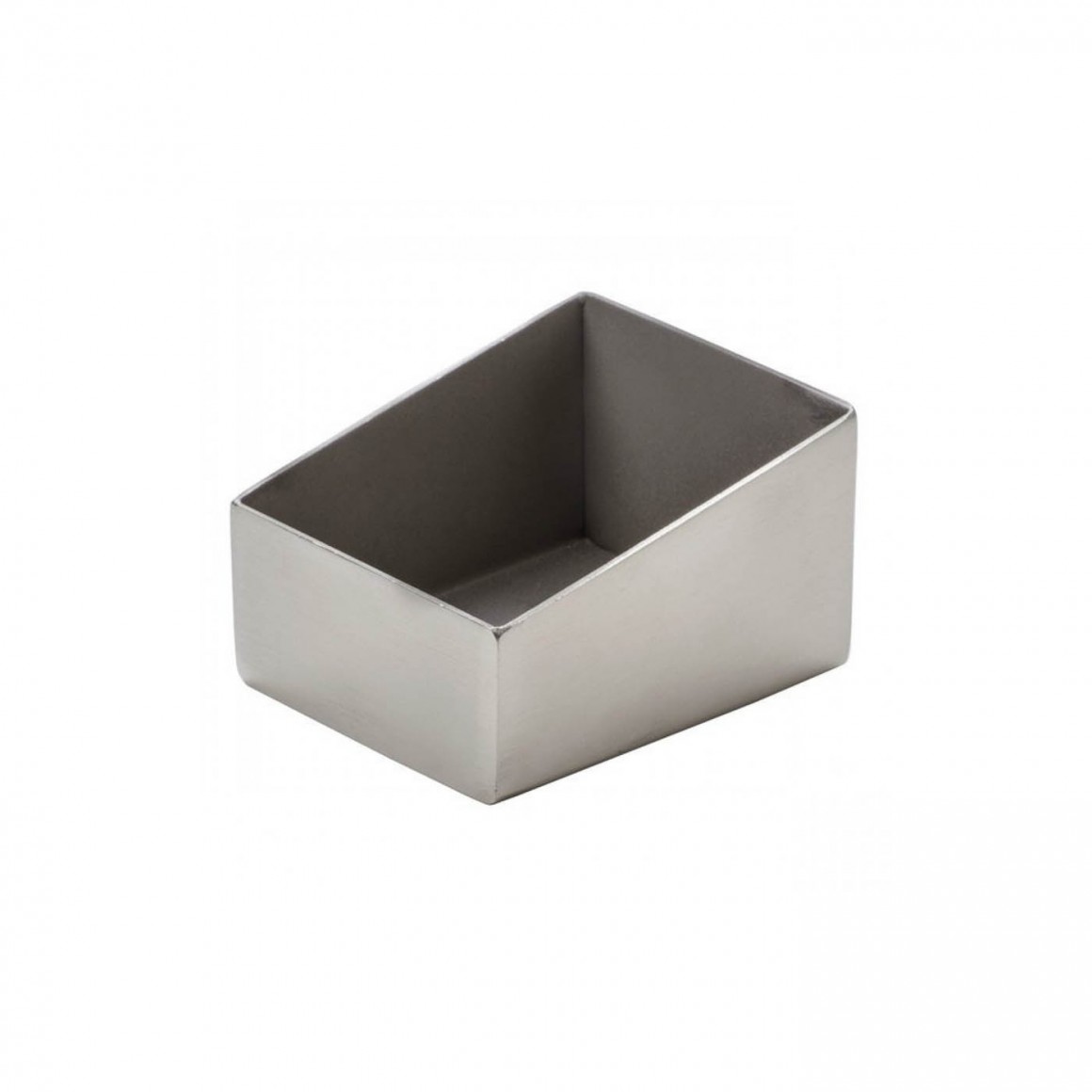 HOLDER, SUGAR PACKET/CUBE, STAINLESS STEEL, SATIN, RECTANGLE-ANGLED HOLDER, SUGAR PACKET/CUBE, STAINLESS STEEL, SATIN, RECTANGLE-ANGLED