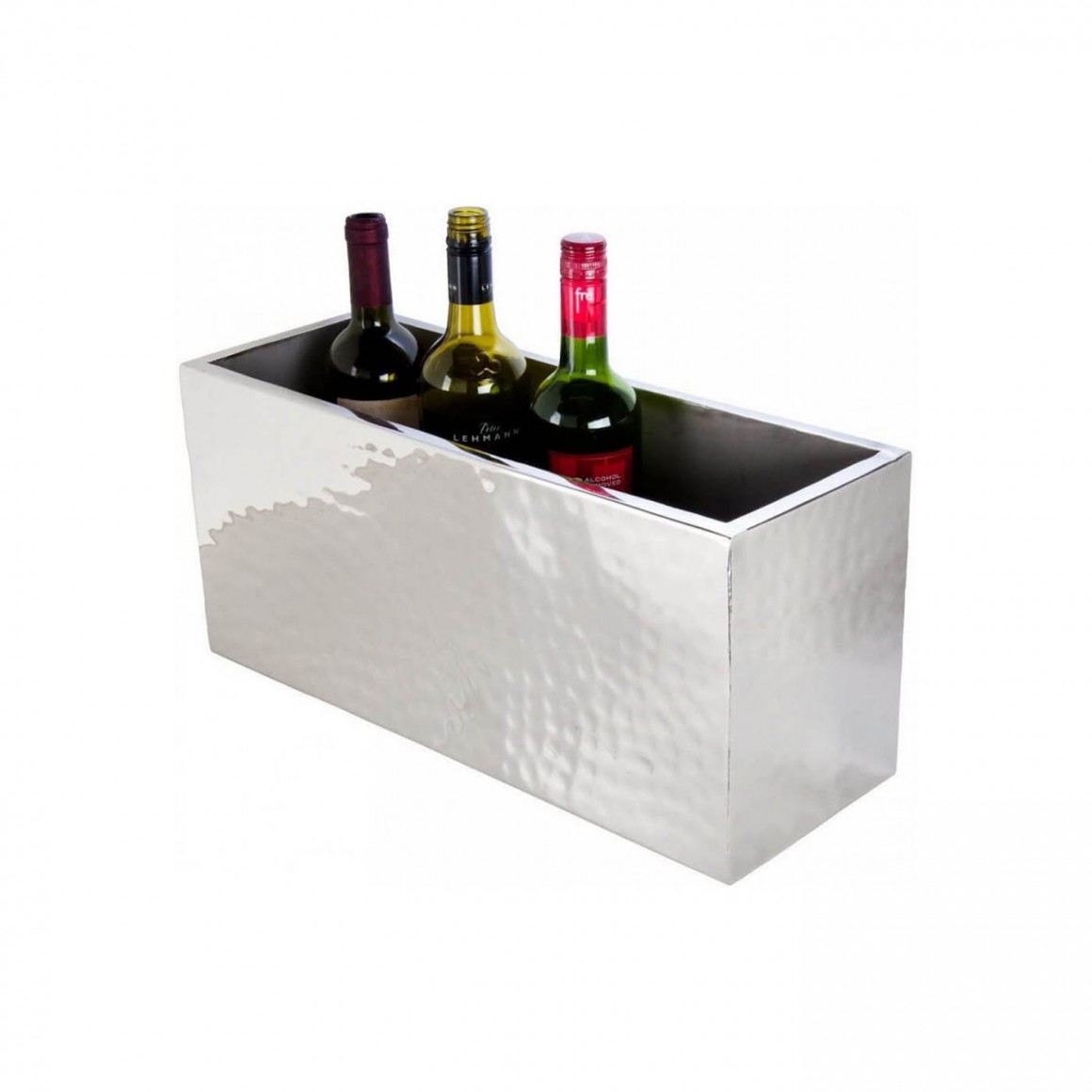 WINE COOLER, DOUBLE WALL, HAMMERED, FOUR-BOTTLE WINE COOLER, DOUBLE WALL, HAMMERED, FOUR-BOTTLE