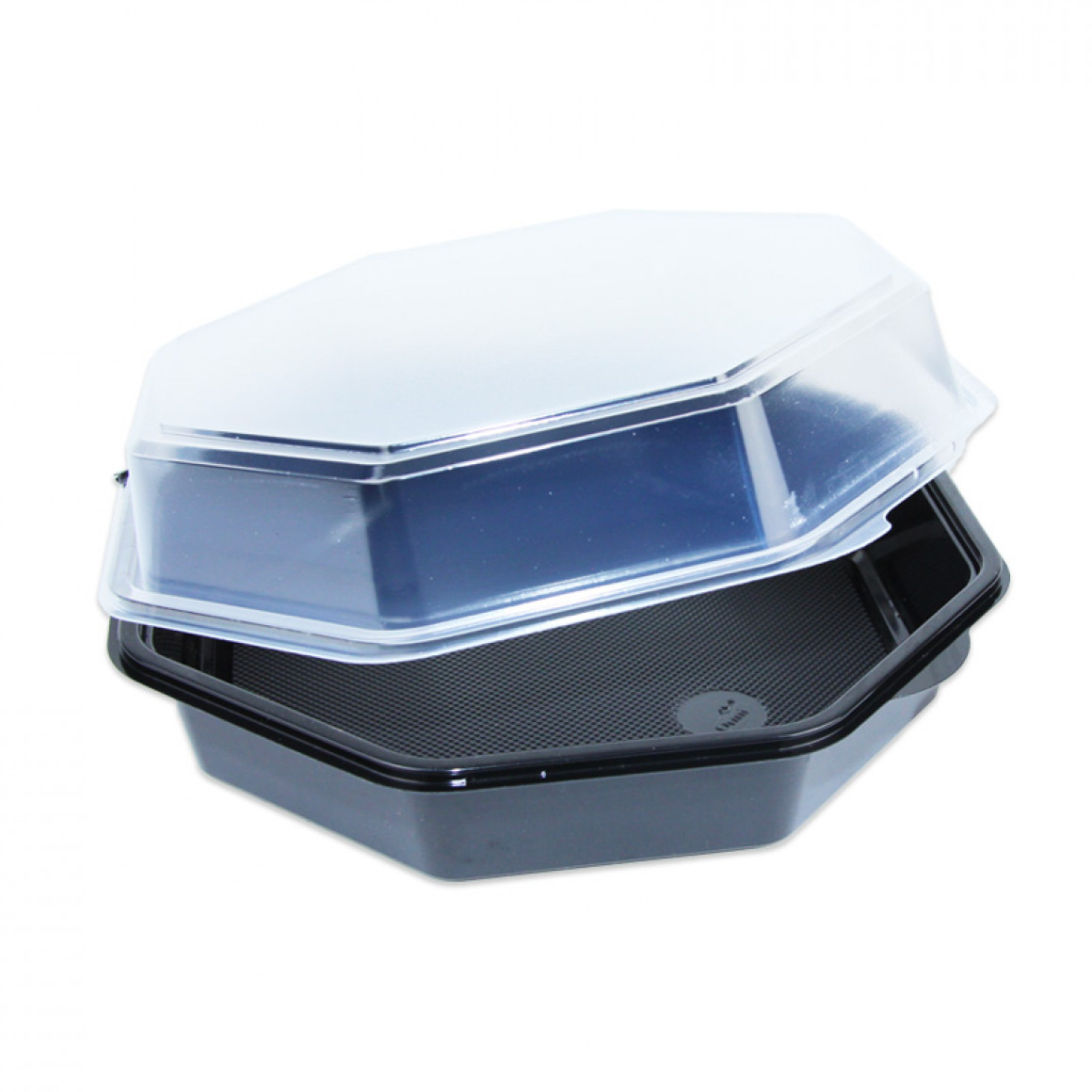 Hinged container for cold food