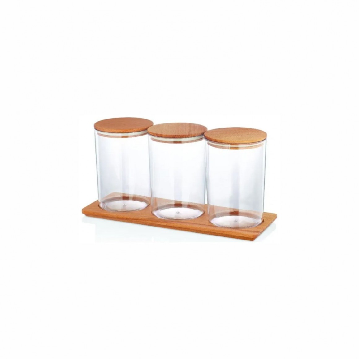Eva 1,5L x 3  Storage Box Set with Wood Stand