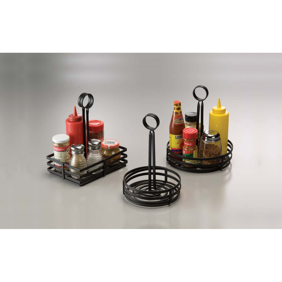 CONDIMENT RACK, WROUGHT IRON, FLAT COIL, 6