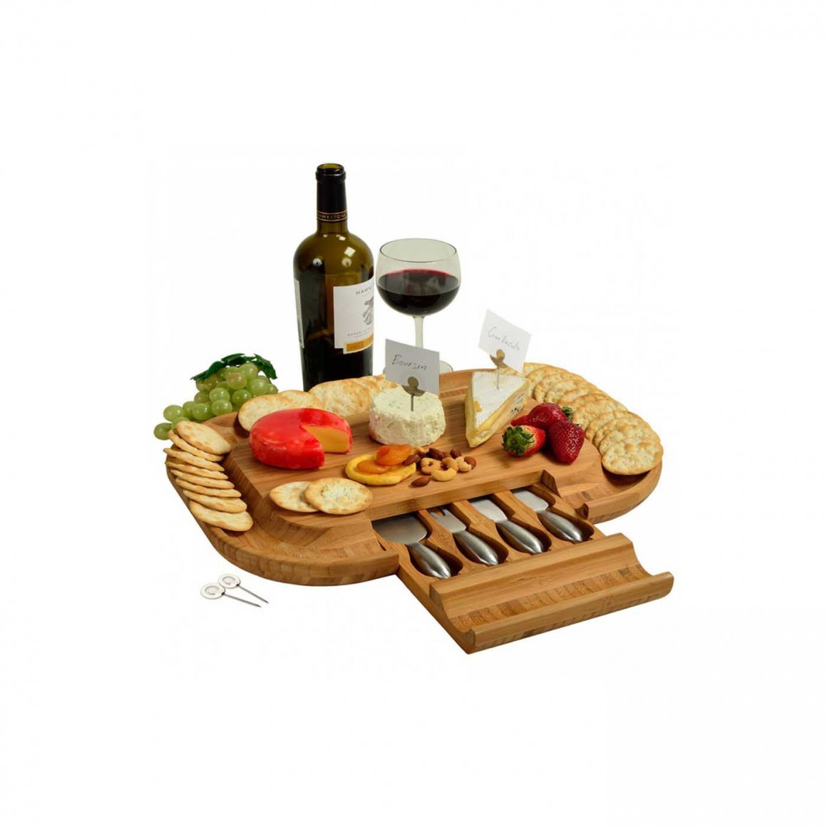 Rectangular Picnic Bamboo Cheese Tray Rectangular Picnic Bamboo Cheese Tray