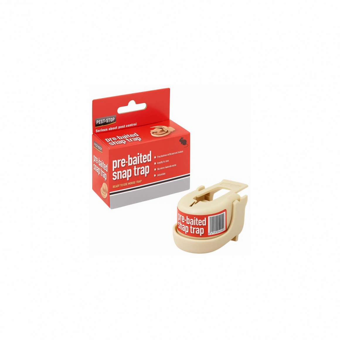 PEST-STOP Pre-Baited Mouse Snap-Trap Boxed