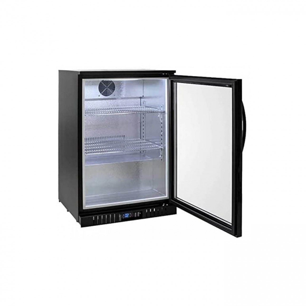 Back Bar Cooler,  1 glass door, black Back Bar Cooler,  1 glass door, black