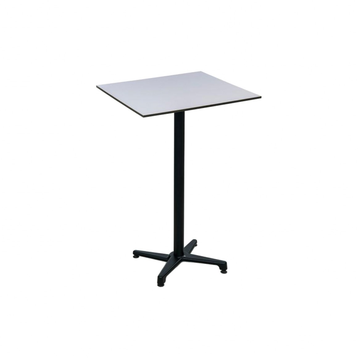 Table: 25mm laminate table top with black PVC edged, stainless steel folding table leg
