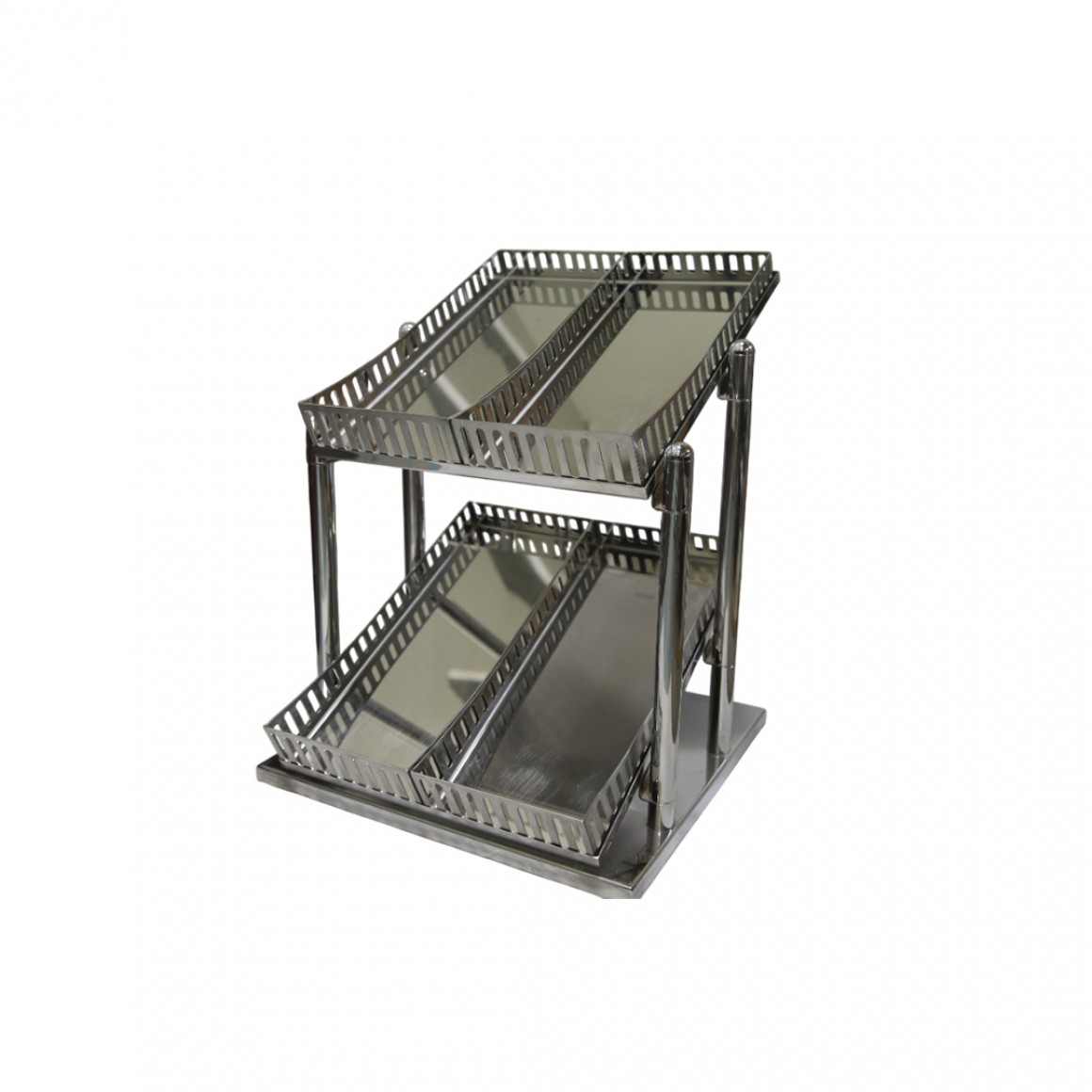 2 mərtəbəli, 4 bölməli (50x21 sm) dəmir yemək displeyi