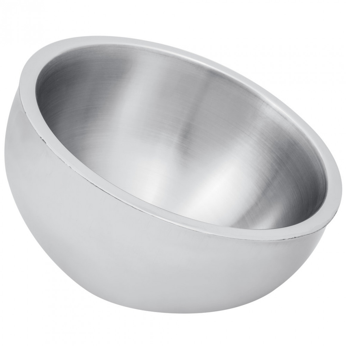 STAINLESS STEEL, SATIN BOWL, DOUBLE WALL, ANGLED, 54 OZ.