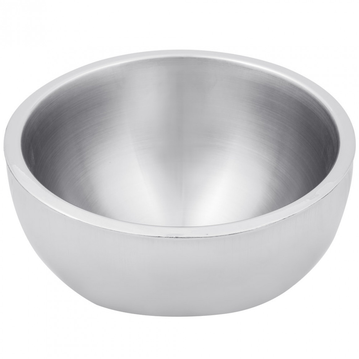 STAINLESS STEEL, SATIN BOWL, DOUBLE WALL, ANGLED, 108 OZ.