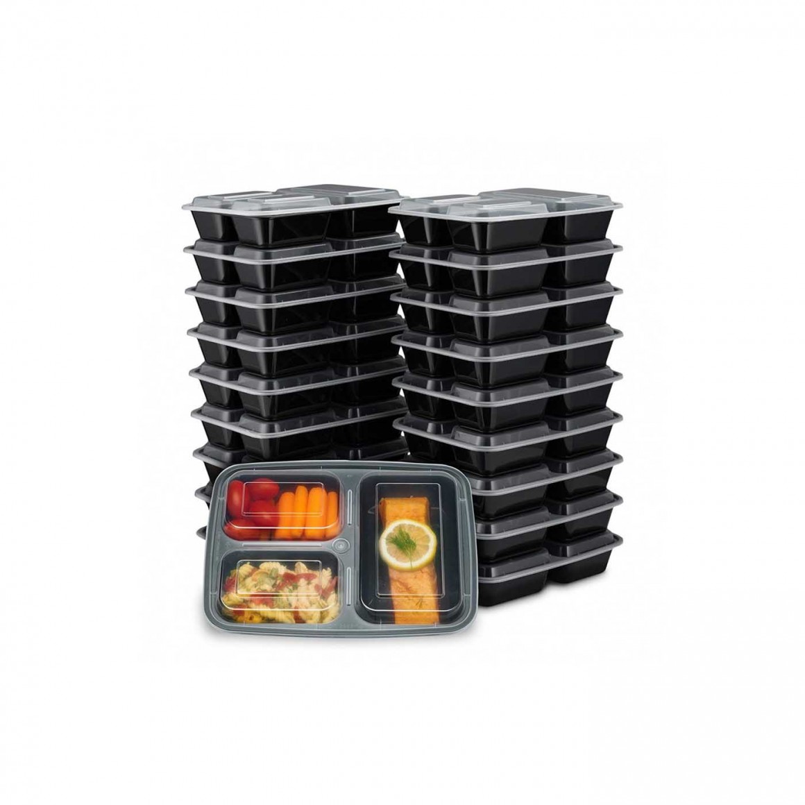 Hinged container for hot meals Hinged container for hot meals