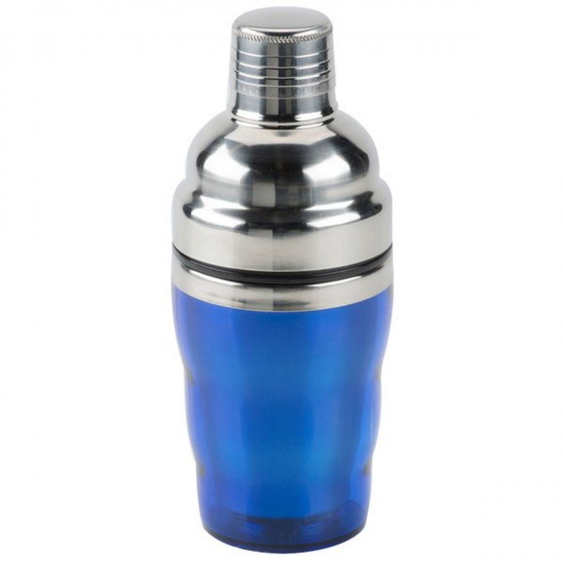 COCKTAIL SHAKER, STAINLESS STEEL, ACRYLIC, BLUE, 10 OZ.