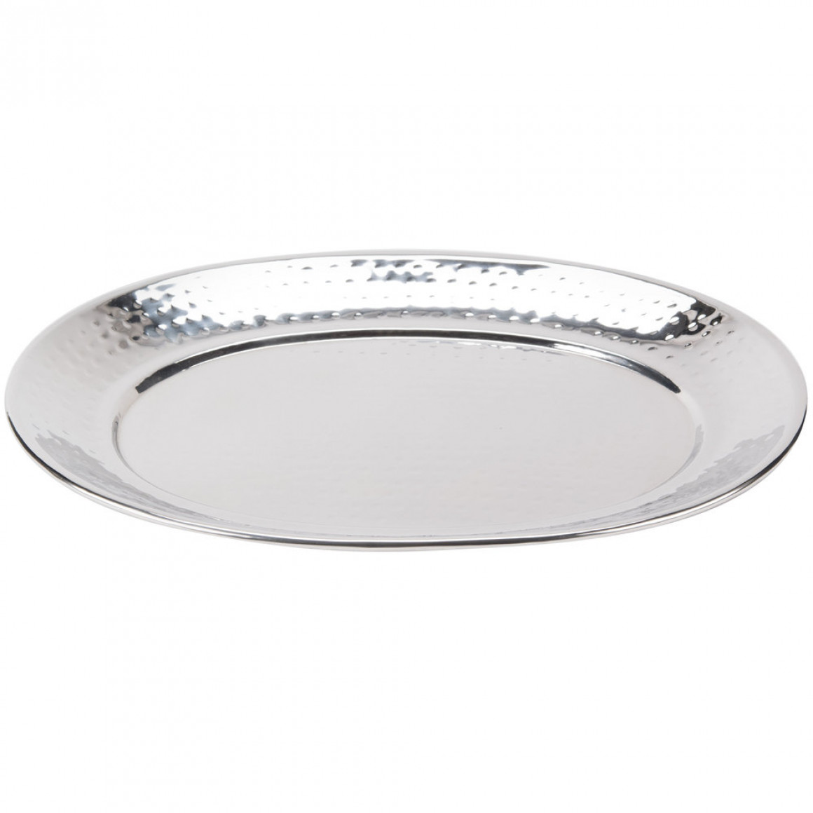 STAINLESS STEEL, HAMMERED TRAY, OVAL, BIG