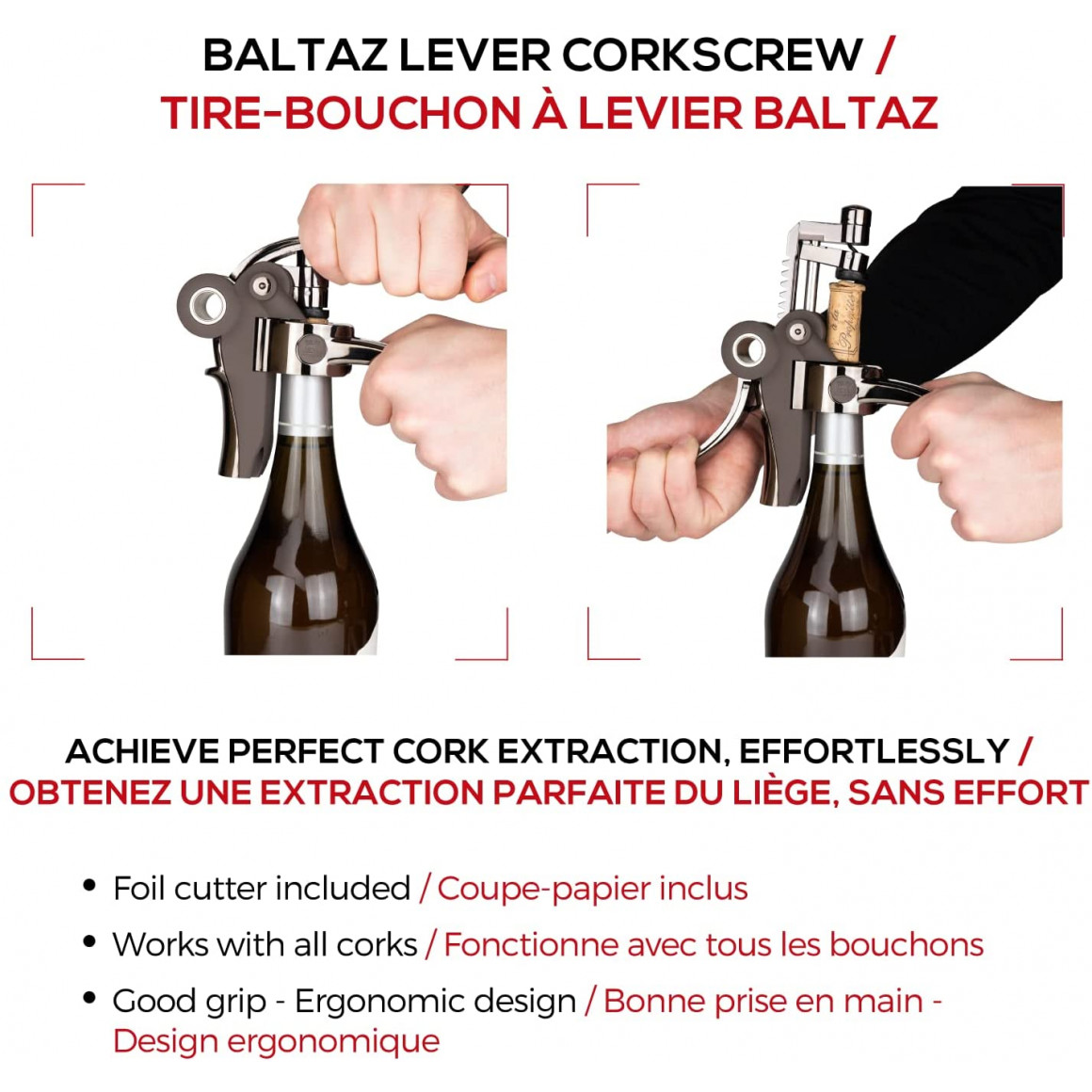 Baltaz Lever-style Corkscrew with foil-cutter