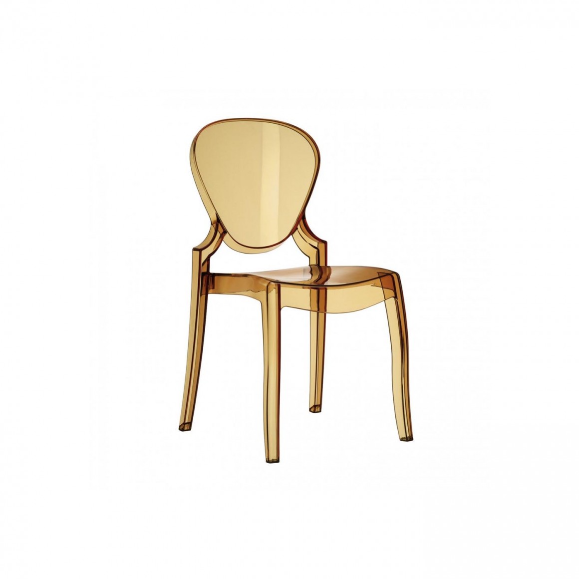 Chair QUEEN, amber polycarbonate Chair QUEEN, amber polycarbonate